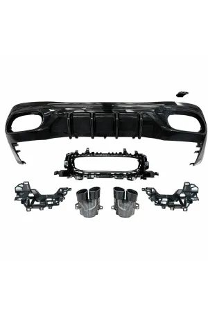 Mercedes c296 cle53 amg arka tampon difüzör ve egzoz ucu 2021 thumb 2