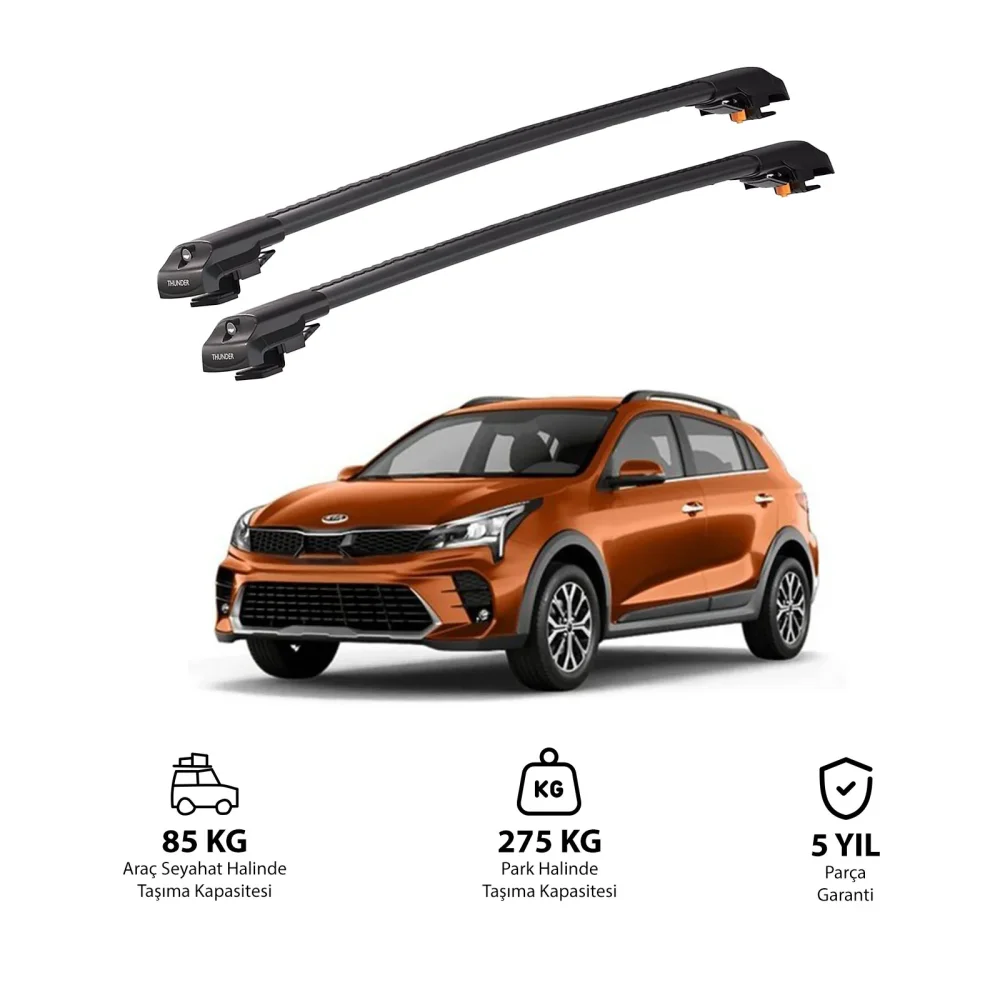 KIA RIO X-LINE 2017-2022 TRX1 Thunder Carrier Kilitli Ara Atkı Siyah