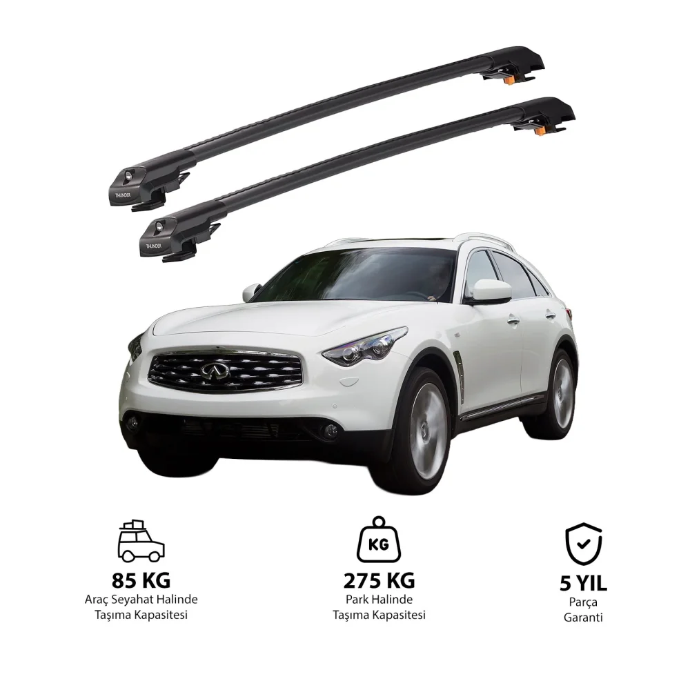 INFINITI EX 2008-2013 TRX1 Thunder Carrier Kilitli Ara Atkı Siyah