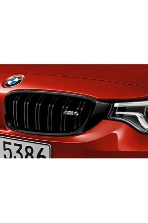 Bmw F33 m4 ön böbrek panjur piano black - çift tırnak thumb 2