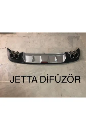 Vw jetta arka tampon difüzörü sedan 2015 / 2019 gri 4 çıkış thumb 4
