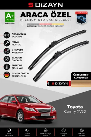 S-Dizayn Toyota Camry Xv50 Ön Cam Silecek Seti 2011-2017 Premium Araca Özel 65-45 Cm A+ Kalite Aocs-