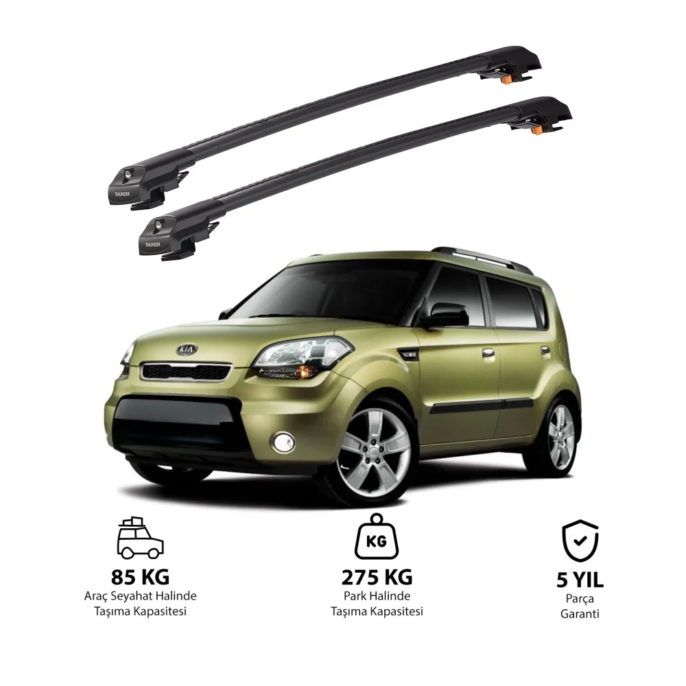 KIA SOUL 2009-2013 TRX1 Thunder Carrier Kilitli Ara Atkı Siyah