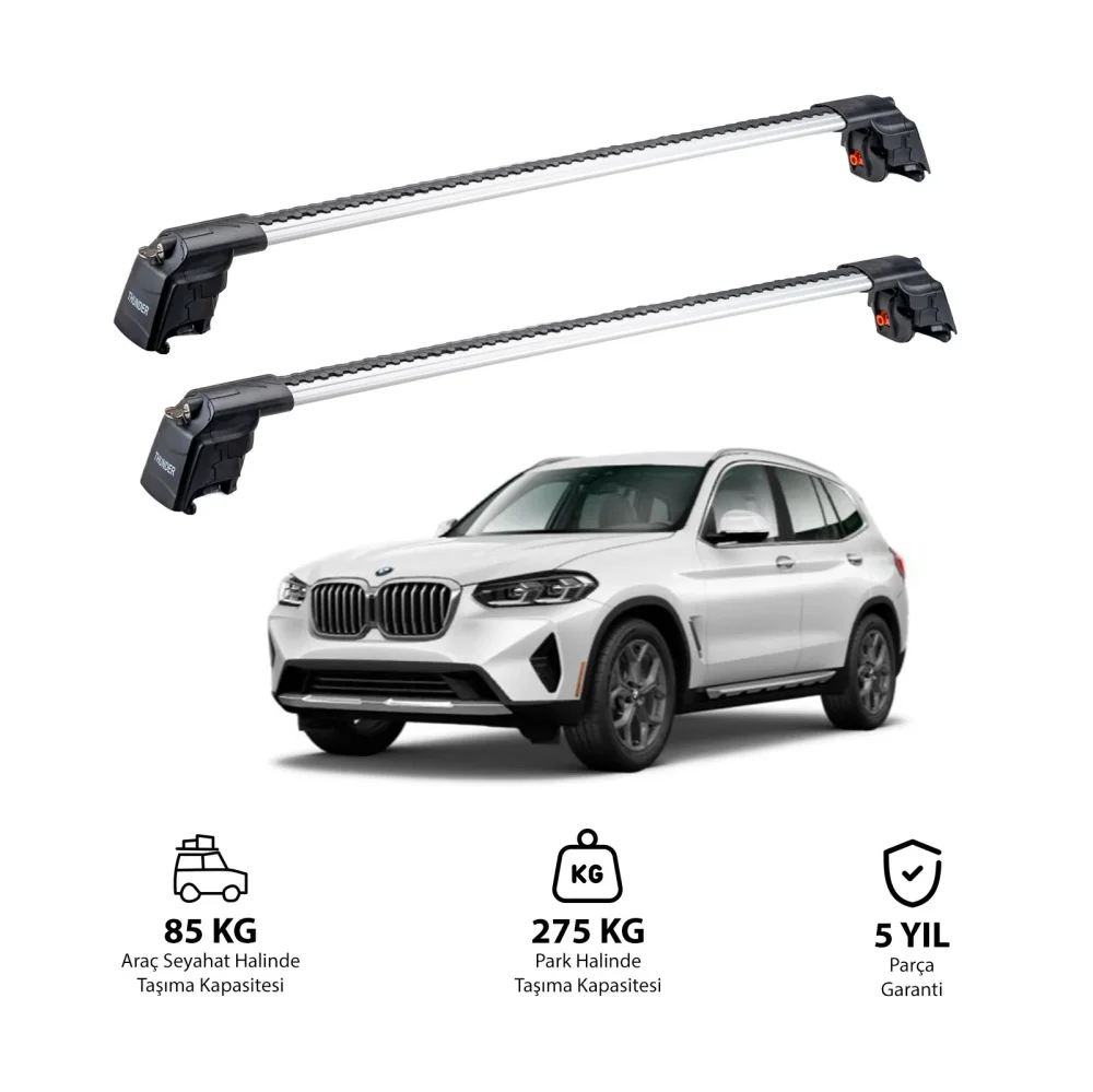 BMW X3 2018-2023 TRX2 Thunder Carrier Ara Atkı Gri