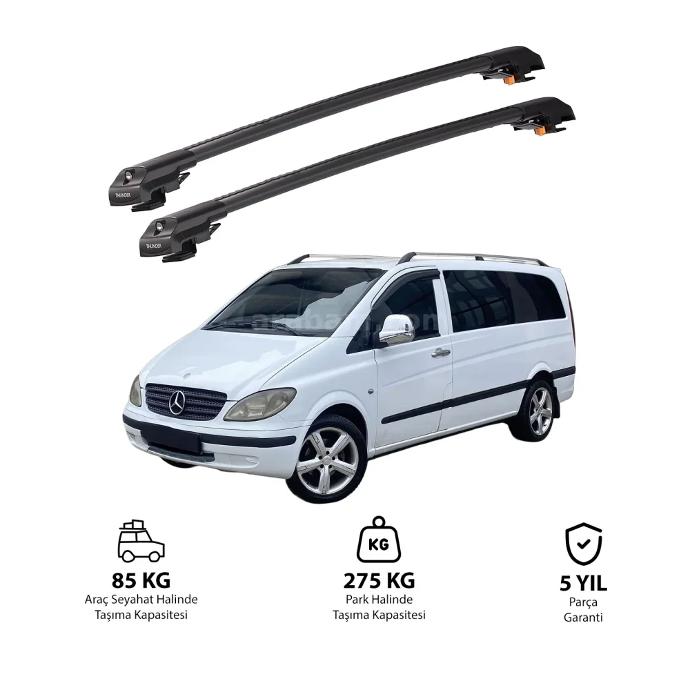 MERCEDES-BENZ VITO 2003-2014 TRX1 Thunder Carrier Kilitli Ara Atkı Siyah