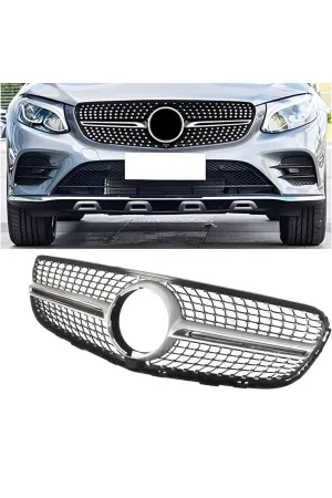 Mercedes glc diamond ön panjur ızgara gri w253