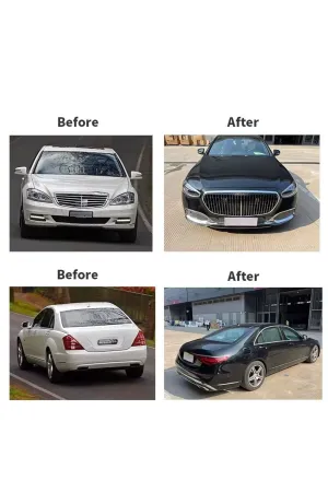 Mercedes w221 to w223 maybach dönüşüm body kit seti full facelift thumb 3
