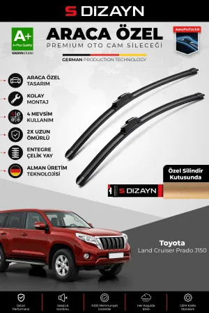 S-Dizayn Toyota Land Cruiser Prado J150 Ön Cam Silecek Seti 2009-2024 Premium Araca Özel 65-50 Cm A+