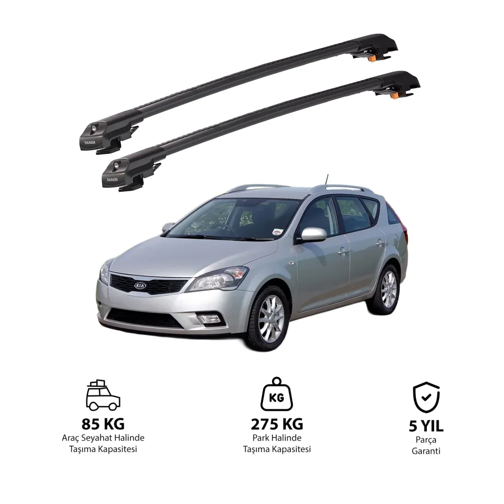 KIA CEED SPORTSWAGON 2007-2012 TRX1 Thunder Carrier Kilitli Ara Atkı Siyah