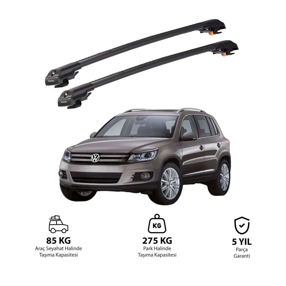 VOLKSWAGEN TIGUAN 2007-2016 TRX1 Thunder Carrier Kilitli Ara Atkı Siyah