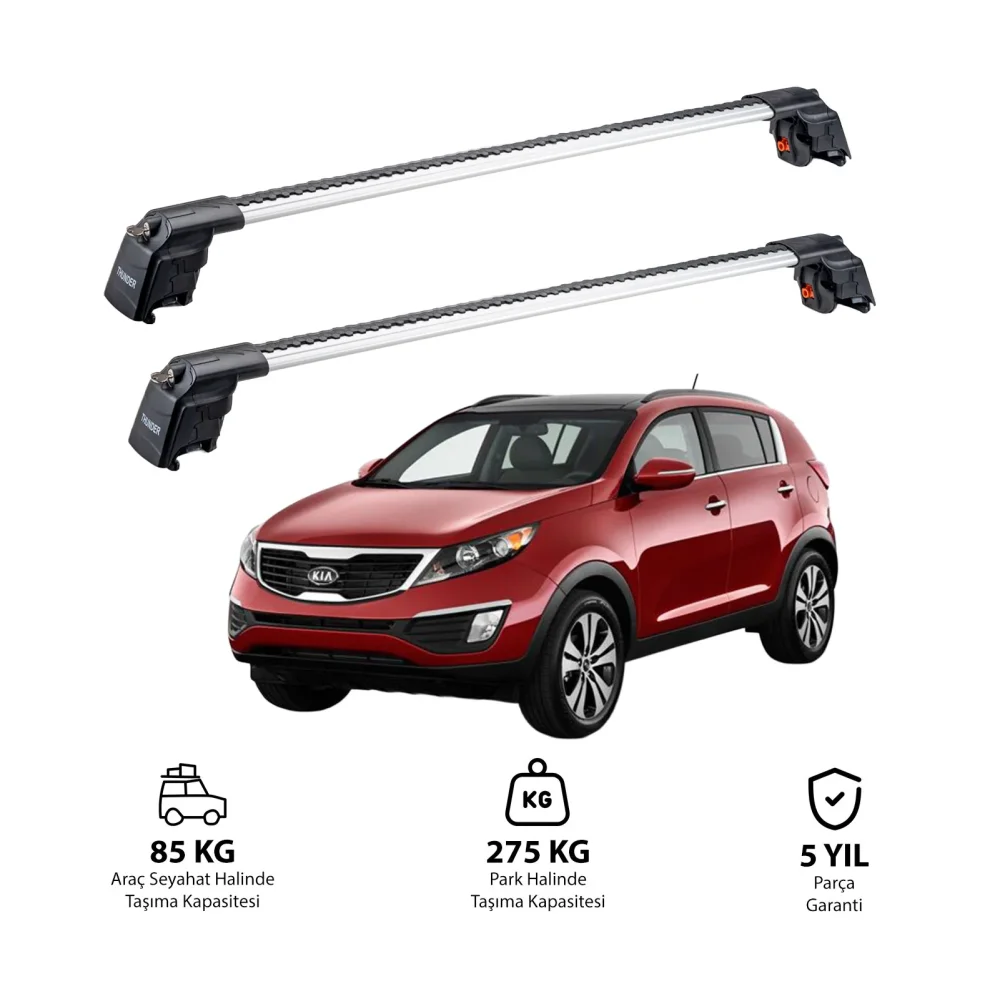 KIA SPORTAGE 2010-2015 TRX2 Thunder Carrier Ara Atkı Gri