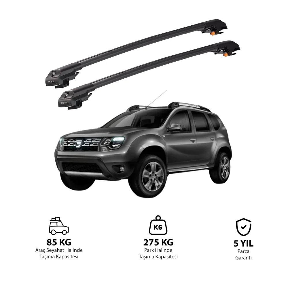 DACIA DUSTER 2010-2013 TRX1 Thunder Carrier Kilitli Ara Atkı Siyah