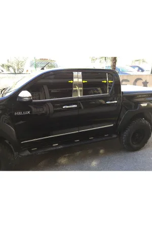 Toyota Hilux 2016-2021 Krom Kapı Direk Aksesuarı 6 Parça P. Çelik