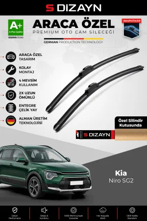 S-Dizayn Kia Niro Sg2 Ön Cam Silecek Seti 2022 Üzeri Premium Araca Özel 65-40 Cm A+ Kalite Aocs-1750