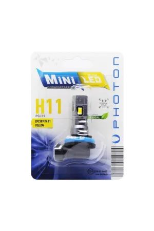Mini H8 H9 H11 H16 YELLOW SARI Compact Led