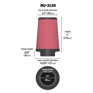 K&N Universal Hava Filtresi RU-3130 - Görsel 4
