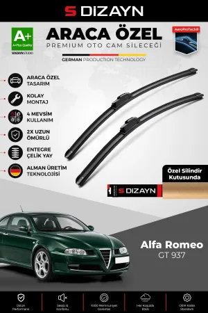 S-Dizayn Alfa Romeo Gt 937 Ön Cam Silecek Seti 2003-2010 Premium Araca Özel 55-40 Cm A+ Kalite Aocs-