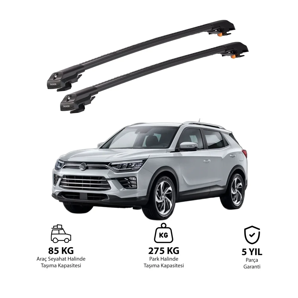 SSANGYONG KORANDO 2019 ve Sonrası TRX1 Thunder Carrier Kilitli Ara Atkı Siyah