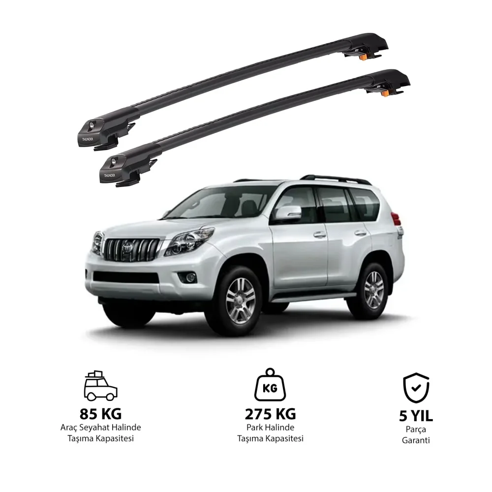 TOYOTA LAND CRUISER PRADO 2002-2009 TRX1 Thunder Carrier Kilitli Ara Atkı Siyah