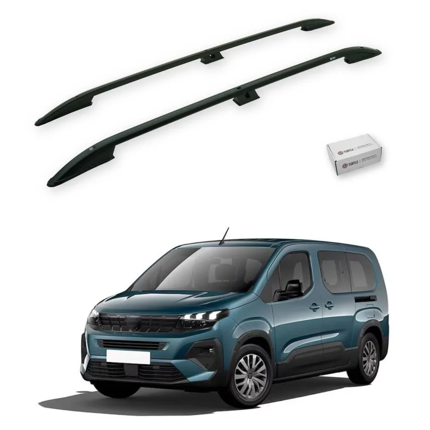 Turtle Peugeot Rifter 2019-2025 / Kısa Şasi Tavan Çıtası Crown Siyah