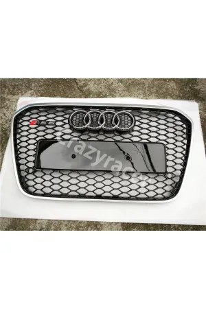 Audi a6 rs6 ön panjur ızgara 2012 / 2014 C7 krom siyah thumb 3