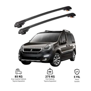 PEUGEOT TEPEE PARTNER 2018-Sonrası TRX1 Thunder Carrier Kilitli Ara Atkı Siyah thumb 1