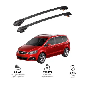 SEAT ALHAMBRA 2010 ve Sonrası TRX1 Thunder Carrier Kilitli Ara Atkı Siyah thumb 1