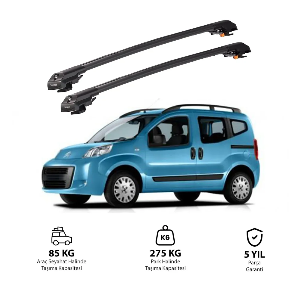 CITROEN NEMO 2008 ve Sonrası TRX1 Thunder Carrier Kilitli Ara Atkı Siyah