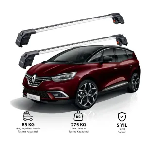 RENAULT GRAND SCENIC 2017 ve Sonrası TRX2 Thunder Carrier Ara Atkı Gri