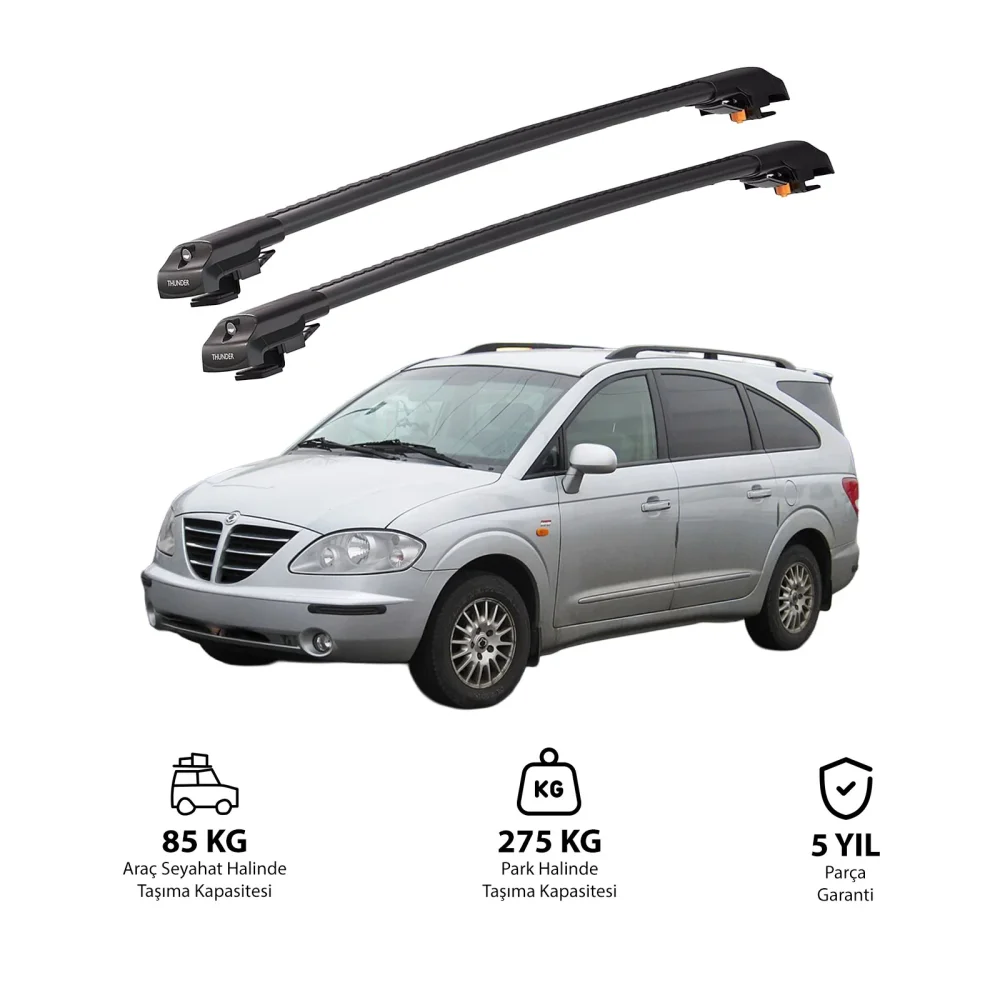 SSANGYONG STAVIC 2004-2012 TRX1 Thunder Carrier Kilitli Ara Atkı Siyah