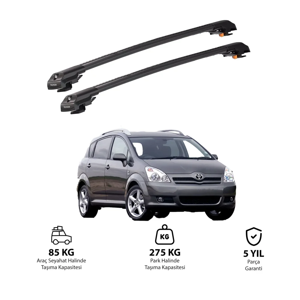 TOYOTA COROLLA SPACIO 2004-2008 TRX1 Thunder Carrier Kilitli Ara Atkı Siyah