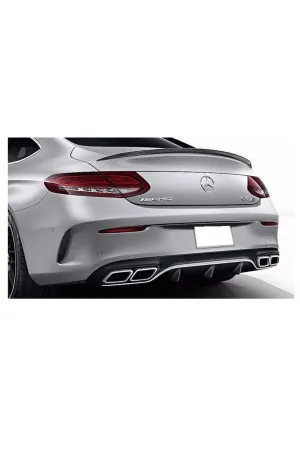 Mercedes W205 coupe c63 arka tampon difüzör ve egzoz ucu amg 2016+ thumb 2