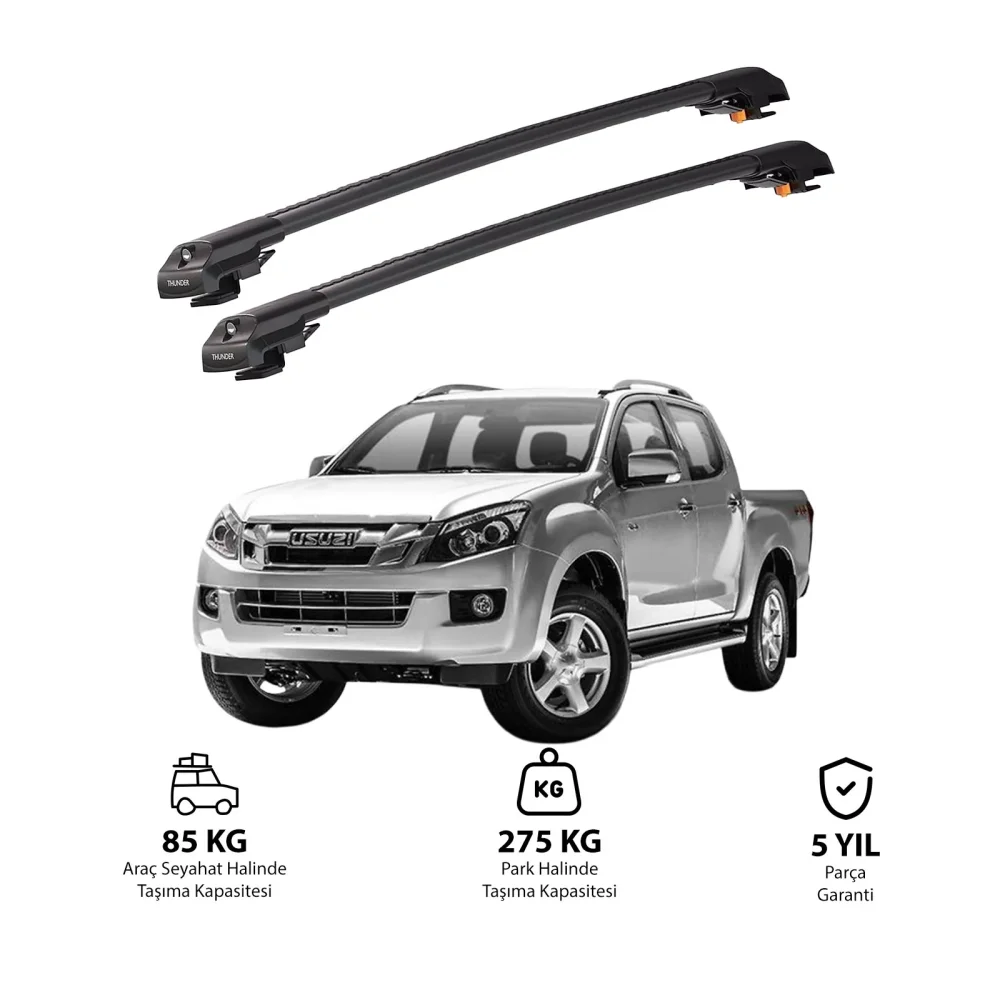 ISUZU D-MAX (RT50) 2012-2015 TRX1 Thunder Carrier Kilitli Ara Atkı Siyah