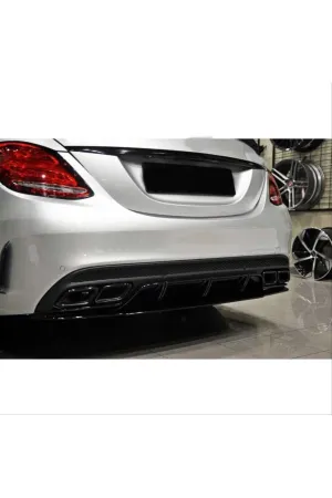 Mercedes w205 c63 amg difüzör ve siyah egzoz seti thumb 3