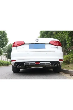 Vw jetta arka tampon difüzörü sedan 2015 / 2019 gri 4 çıkış thumb 2