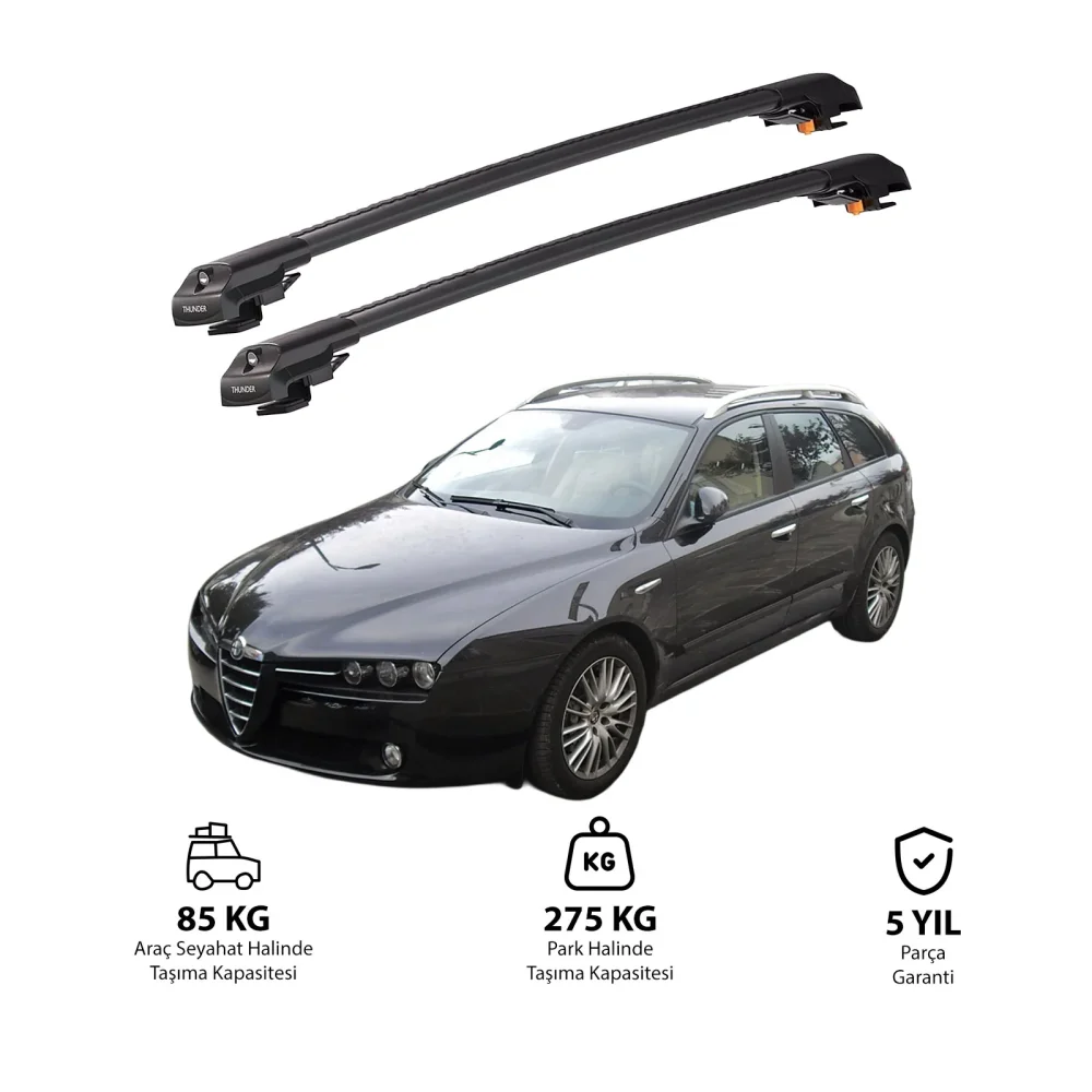 ALFA ROMEO 159 SPORTWAGON 2006-2011 TRX1 Thunder Carrier Kilitli Ara Atkı Siyah
