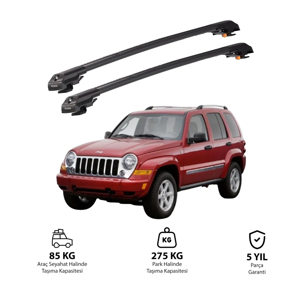 JEEP CHEROKEE 2002-2007 TRX1 Thunder Carrier Kilitli Ara Atkı Siyah