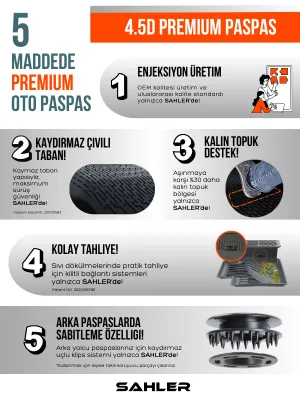 Sahler Tiguan 2024+ Uyumlu 4.5D Premium Havuzlu Paspas ve Liner Marka 3D ALT Bagaj Havuzu - Görsel 3