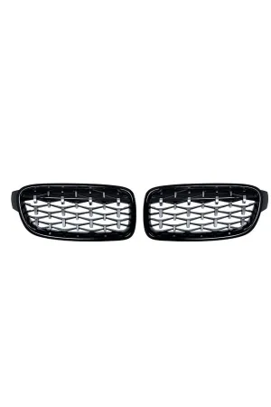 Bmw F32 F33 F36 ön panjur ızgara böbrek diamond krom siyah thumb 2
