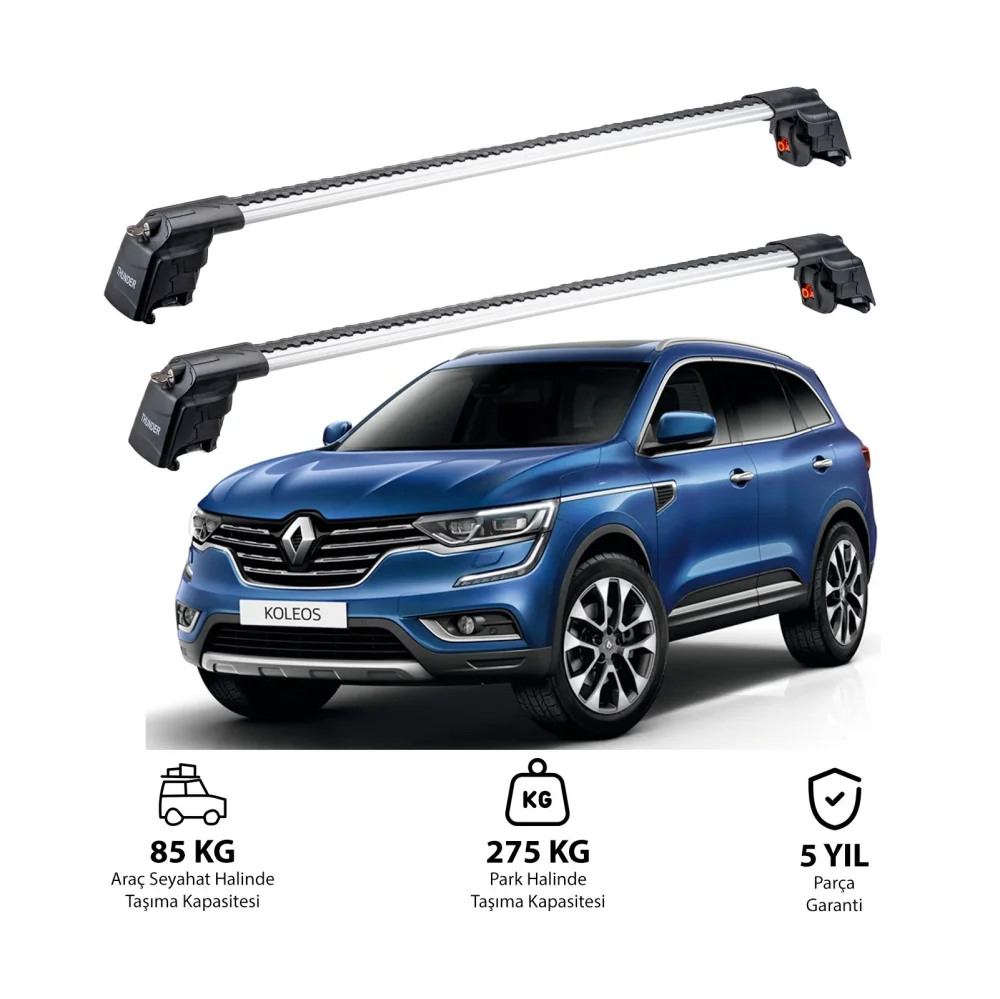 RENAULT KOLEOS 2017 ve Sonrası TRX2 Thunder Carrier Ara Atkı Gri