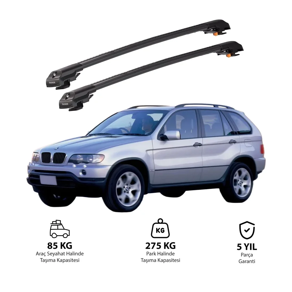 BMW X5 2000-2006 TRX1 Thunder Carrier Kilitli Ara Atkı Siyah
