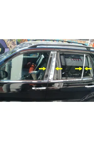 Mercedes W163 ml 1998-2005 Krom Kapı Direk Aksesuarı 6 Parça