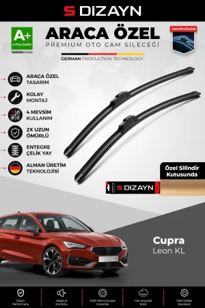 S-Dizayn Cupra Leon Kl Ön Cam Silecek Seti 2020 Üzeri Premium Araca Özel 65-45 Cm A+ Kalite Aocs-172