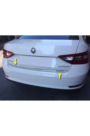 Skoda Superb 2015-2017 Krom Bagaj Altı Çıtası Aksesuarı P. Çelik