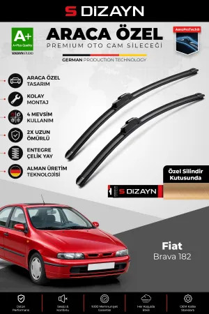 S-Dizayn Fiat Brava 182 Ön Cam Silecek Seti 1995-2002 Premium Araca Özel 60-48 Cm A+ Kalite Aocs-172