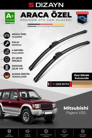 S-Dizayn Mitsubishi Pajero V20 Ön Cam Silecek Seti 1991-1999 Premium Araca Özel 48-48 Cm A+ Kalite A