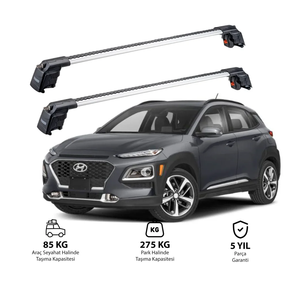 HYUNDAI KONA 2017 ve Sonrası TRX2 Thunder Carrier Ara Atkı Gri
