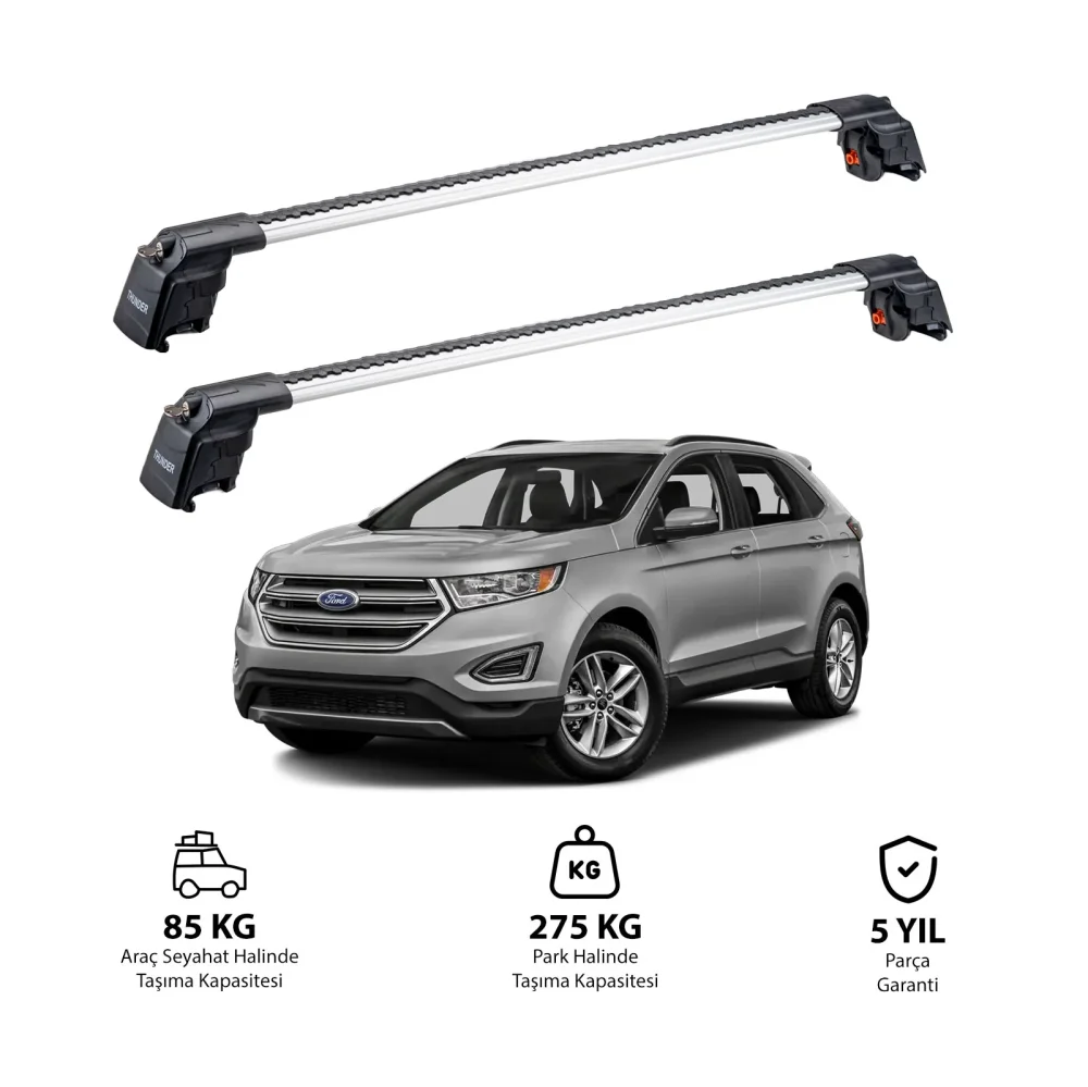 FORD EDGE 2015 ve Sonrası TRX2 Thunder Carrier Ara Atkı Gri