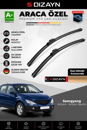 S-Dizayn Ssangyong Actyon - Actyon Sports Ön Cam Silecek Seti 2006-2012 Premium Araca Özel 53-48 Cm