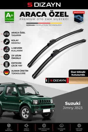 S-Dizayn Suzuki Jimny Jb23 Ön Cam Silecek Seti 1998-2018 Premium Araca Özel 45-40 Cm A+ Kalite Aocs-
